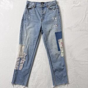 Urban Outfitters Light Blue Straight Leg Jeans with Patchwork